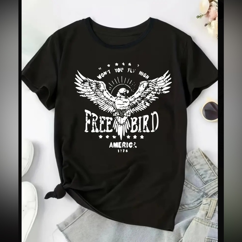 Plus Size Letter Print T-Shirt, Casual Crew Neck Short Sleeve T-Shirt